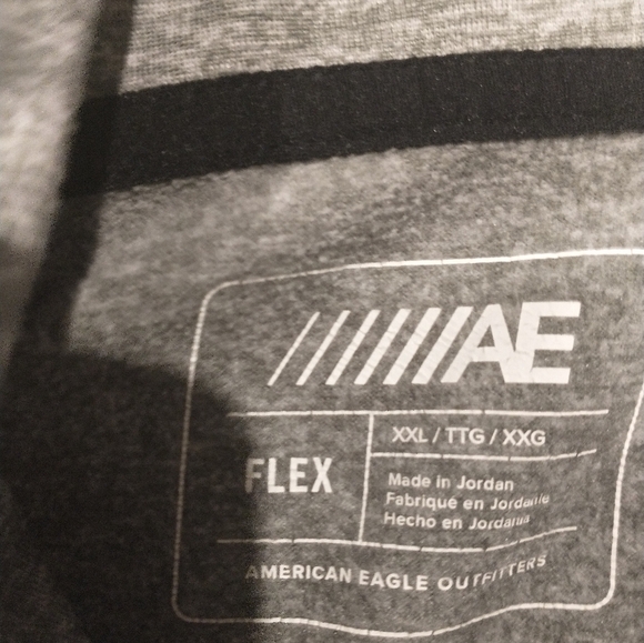 Men's XXL American‎ Eagle grey white flex hoodie - Picture 2 of 6